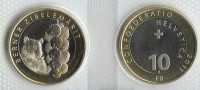 2010 10 FRANKEN GEDENKMÜNZEN BERNER ZIBELEMÄRIT BIMETALL UNZIRKULIERT IM ORIGINAL BLISTER